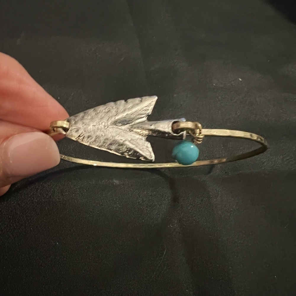 Silver Arrow Bangle Bracelet - Picture 2 of 5
